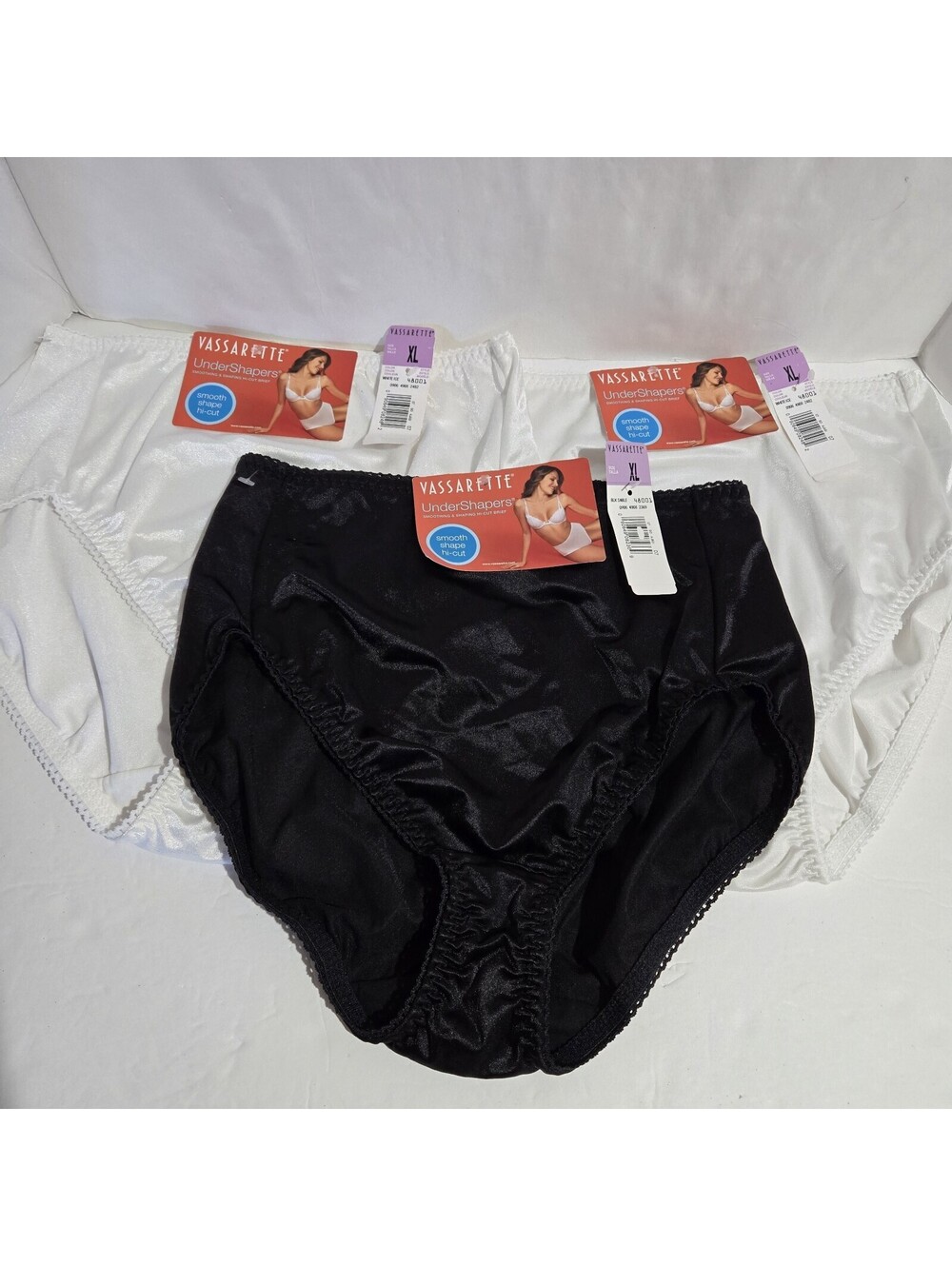 3 Pairs Vassarette Undershapers Briefs Panties Size XL (Hip 41-42) New